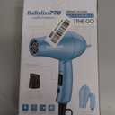 BaBylissPRO Nano Titanium Travel Hair Dryer, 1000 Watt Professional Blow Dryer with Concentrator Nozzle, Foldable Handle, Dual Voltage