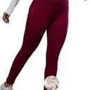 ZFLM Women's Yoga Pants High Waist Velvet Casual Warm Tight Women's Athletic Pants (Red, XL)