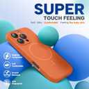 Miracase Magnetic for iPhone 16 Pro Max Case, [Soft Anti-Scratch Microfiber Lining], Compatible with MagSafe, Liquid Silicone Case Shockproof Drop Protection Phone Case for 16 ProMax, Orange