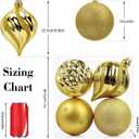 SHareconn 4ct 6 Inch Large Christmas Tree Balls Ornaments, Colored Shatterproof Plastic Decorative Baubles Decorations for Xmas Tree Decor Holiday Party Wedding Decoration (Gold, 150mm)