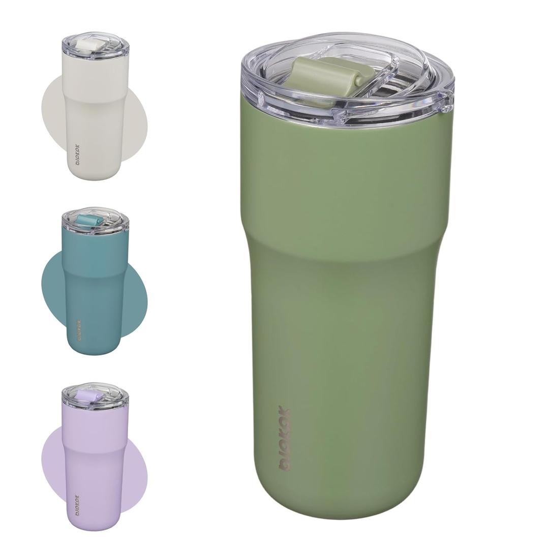 BJPKPK Insulated Tumbler with Lid,24oz Stainless Steel Tumbler,Double Wall Travel Coffee Mug Thermal cup,Keep Drinks Cold and Hot,Forest Green
