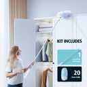 6 ft Extendable Duster Handle with 20 Refills, Compatible with Swiffer, Disposable Microfiber Dusting Pads for Home Cleaning, Ceiling, Fan, Window, Hard-to-Reach Areas