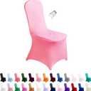 SuperO Waterproof Spandex Chair Cover 25PCS, Stretch Dining Chair Covers, Polyester Outdoor Chair Covers, Protector Stretch Chair Cover for Party Universal, Banquet, Wedding Event, Hotel (Pink)