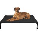 Veehoo Outdoor Elevated Dog Bed Large Sized Dogs, Large Cooling Raised Dog Cots Beds Training Platform Off Ground Hammock with Breathable Mesh, No-Slip Feet, 42"x30", Black