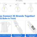Bosceos Outdoor G40 LED Globe String Lights 25FT Dimmable Shatterproof Waterproof Patio Lights with 12+2 Bulbs Connectable Commercial Hanging Light for Patio Balcony Backyard Party (White Wire)