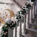 Zhengmy 16 Pcs 25 Inches Christmas Velvet Garland Ties Christmas Decorative Twist Ties for Banister Reusable and Flexible Twist for Xmas Home Decorations Holiday Craft Wrapping(White)