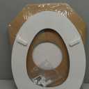 MAYFAIR 1844BNA 000 Toilet Seat with Brushed Nickel Hinges will Never Come Loose, ELONGATE, White - Brushed Nickel