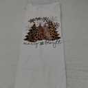 Leopard Christmas Tree Snowflake T Shirts Celebrate Christmas Vacation T Shirts Funny Merry and Bright Graphic Tees Tops (X-Large)