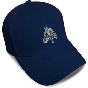 Custom Baseball Cap Horse Riding Equestrian Embroidery Dad Hats for Men & Women (Navy Design Only)