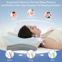 Cervical Neck Pillow for Pain Relief- Memory Foam Orthopedic Pillow, Ergonomic Contour Pillows for Side/Back/Stomach Sleepers, Adjustable Height with Breathable Pillowcase(Grey)