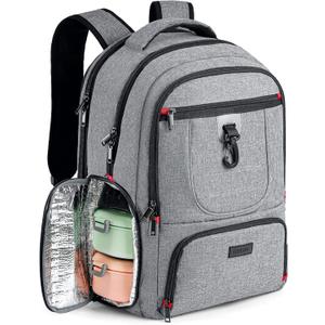 Lunch Backpack, Insulated Cooler Lunch Bag Backpack, Large Travel 17.3 Laptop Back Pack Sturdy Computer College School Bookbag for Women Men for Men Women Work Hiking Picnic
