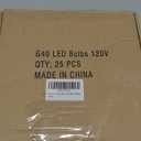 Meconard G40 1.57 Inch Led Replacement Light Bulbs, E12 Screw Base Shatterproof LED Small Globe Light Bulbs for Outdoor String Lights, 1Watt Equvalent to 5 Watt Incandescent Bulbs, Warm White, 25Pack