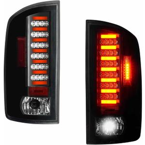 ILONPA For 2002-2006 Dodge Ram 1500 LED Tail Light Assembly, Replaces for Dodge Ram 2500 3500 2003-2006, Rear Brake Lamps Chrome Clear Lens, Only Fit Factory Incandescent Models