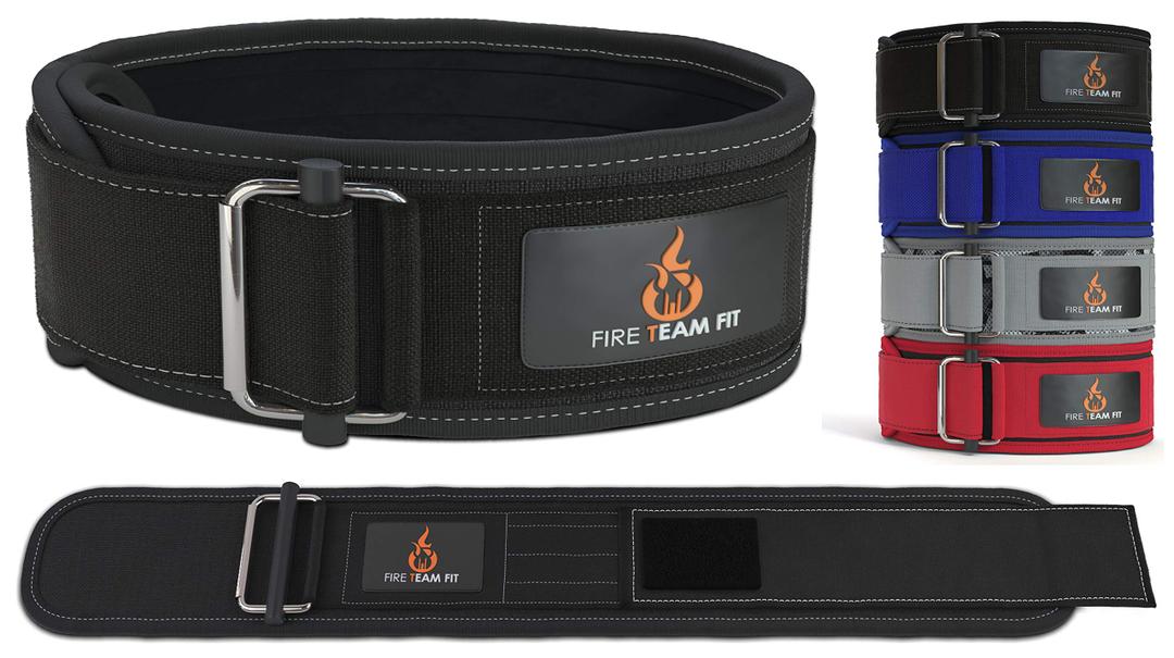 Fire Team Fit 4 Inch Weight Lifting Belt for Men and Women, Back Support for Powerlifting, Squats, Deadlifts, Onlyming Weightlifting & Cross Training Workout, Black, Size: 31"-36" Around Navel, Medium, Pack of 3