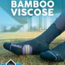 Womens Coolmax Bamboo Viscose Compression Running Crew Socks, Moisture-Wicking Anti-Blister Hiking&Gym Athletic (Small, Storm Teal)