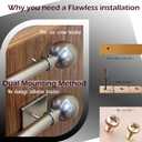 French Door Curtain Rod, Dual Installation (Screws or Adhesive), 3/8 Inch Diameter Small Satin Nickel Sash Curtain Rod, Set of 2