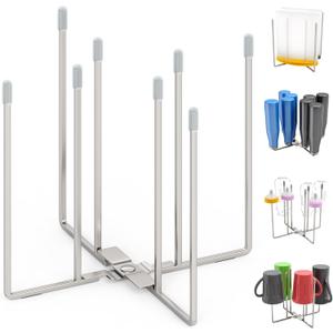 Retractable Bottle Drying Rack, Baby Bottle Drying Rack, Collapsible Cup Draining Rack, Reusable Storage Bag Dryer with Non-Slip Bottom - Stainless Steels