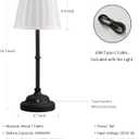 KDG Portables Cordless Table Lamp, Fabric Shade Desk Lamp, 5000mAh Rechargeable Battery Powered Lighting, Dimmable Light for Dining Room, Bedroom, Bedside, Bar, Night Light, Camping, Balcony (Black)