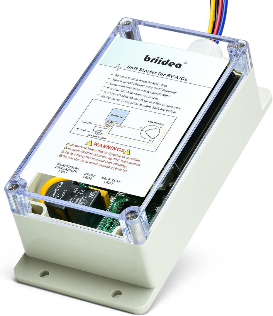 Soft Start for RV Air Conditioner, Briidea Soft Starter for RV Enables Easy Start an A/C & Appliances on RV Power with a Small Generator