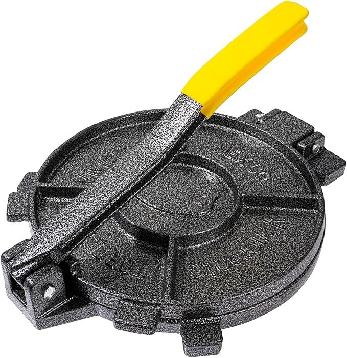 Vivicreate 10 Inch Cast Iron Tortilla Press Heavy Duty Tortilla Maker for Flour Corn Rotis Quesadillas Dough Press Flatbread Kitchen Tool Prensa para Tortillas de Hierro Fundido