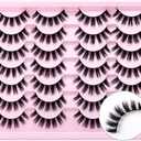 SQYlashes Natural Lashes Wispy Cat Eye False Eyelashes Short - 14 Pairs, G81 2Pcs