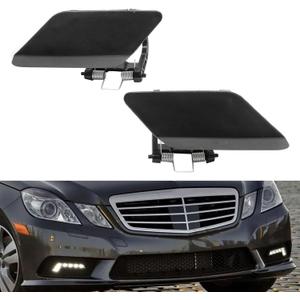 2Pcs Headlight Washer Cover A2128600208 A2128600108 Fit for Mercedes-Benz E350 E400 E550 2010-2013 Left & Right Front Bumper Headlight Washer Cover Cap
