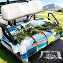Golf Cart Seat Covers - Quick-Dry Cooling Seat Blanket with 4 Front Pockets, Elastic Armrest Openings, Fits EZGO Yamaha Club Car EPIC, 2-Person Microfiber Suede, Sweat Absorption, All-Season
