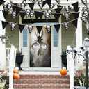 6 x 32Ft Black White Halloween Party Decorations Skull Fabric Pennant Pirate Banner Triangle Flag Bunting Garland Streamers for Halloween Pirate Birthday Jolly Roger Wedding Home Outdoor Party Supplies