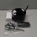 Desk Organizers and Accessories Set with 360-Degree Rotating Pen Holder, Tape Dispenser, Stapler, Staple Remover, 1000 Staples, Tape, Clips Set, Ruler, Scissor, Pen (Black)