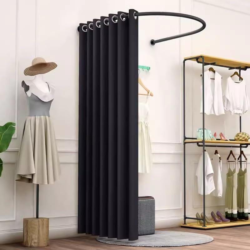 Fitting Room for Boutique, Wall-Mounted Changing Room with U Shaped Rod 80 cm