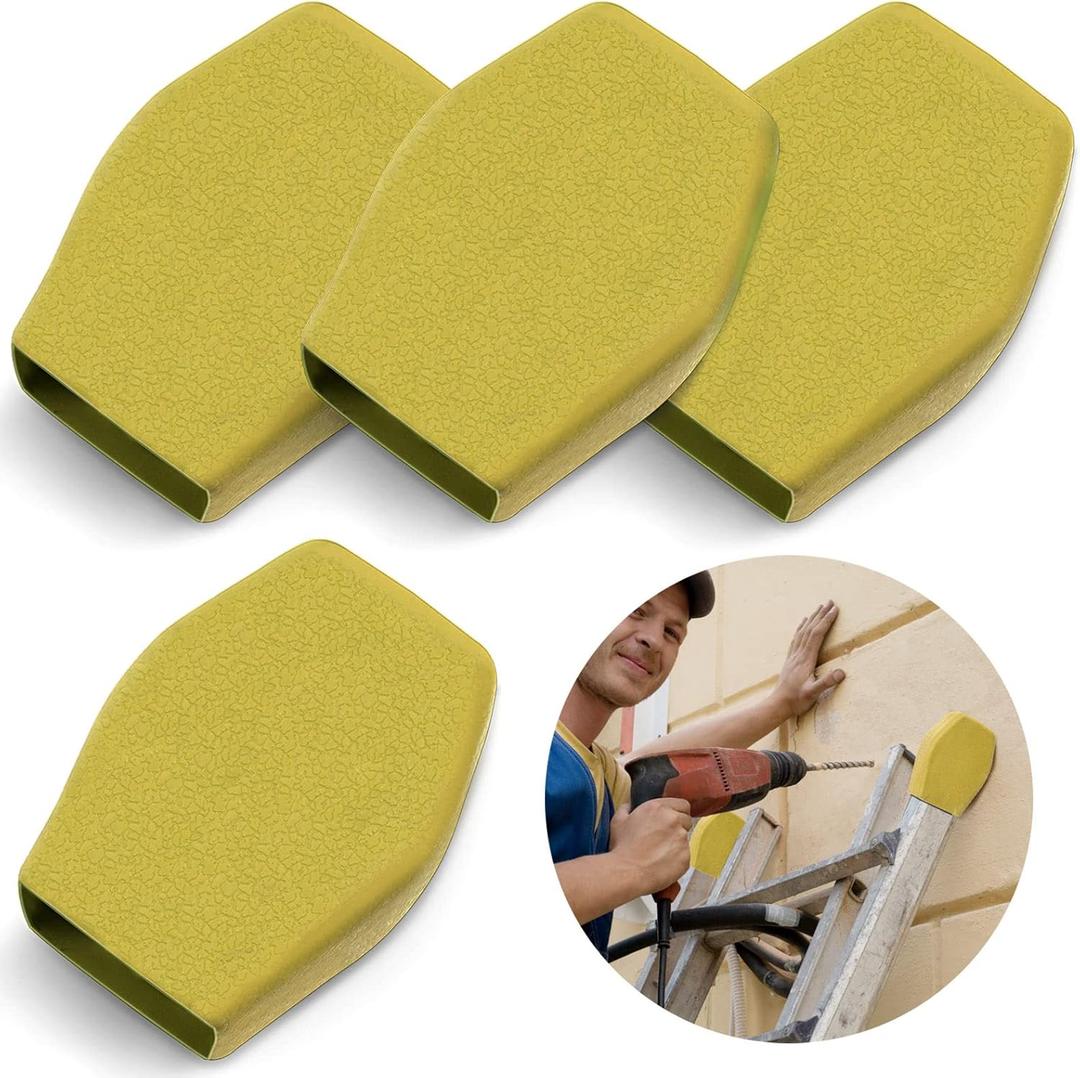 4 Pieces Small Extension Ladder Covers 3.94 x 3.03 Inch Rubber Ladder Safety Covers Ladder Pads for Replacement Extension Ladder Accessories