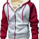 GXAMOY Men's Winter Fleece Hoodies for Men Heavyweight Warm Thick Full Zip Up Sweatshirt Outerwear. Size XL