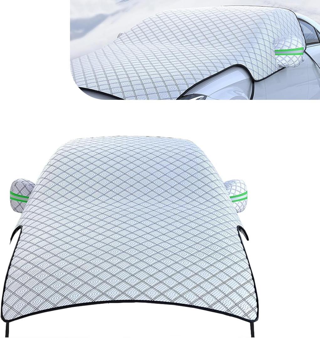 Heavy Duty Snow Car Cover, Widened & Thickened Vehicle Hood Windows Protector with Cotton Liner, All Weather Scratch-resistant Insulation Car Body Protector,Universal for Most Cars, SUVs, Trucks