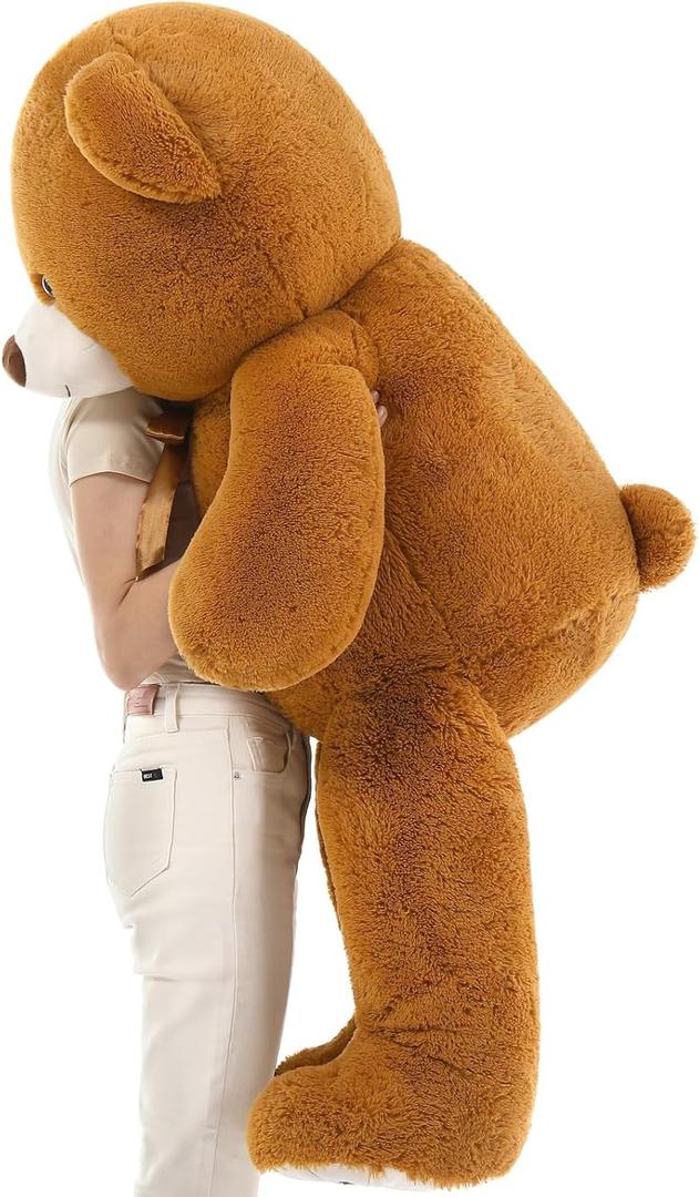 MaoGoLan Giant Teddy Bear 50in Large Stuffed Animal Jumbo Big Bear Plush, Soft Teddy Plush Toy for Kids Teens Girls Birthday Gift Cute Decorations for Baby Shower Themed Party (51 inch, Chocolate)