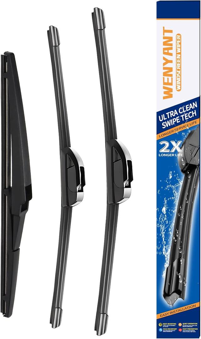 24"/19"/12" Windshield Wipers Compatible with Dodge Journey 2009-2020 Front and Rear Wiper Blades for My Car Original Equipment Automotive Replacement (Set of 3)