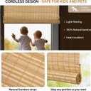 LazBlinds No Tools No Drill Bamboo Roller Shades, Cordless Bamboo Blinds, Light Filtering Roll Up Blinds for Windows, French Door, Porch or Patio, 12'' W x 70'' H, Squirrel