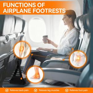 2-Pack Foot Hammock for Plane Travel with 2 Eye Masks