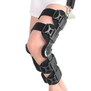 ROM Knee Brace with Shoulder Strap - Hinged Post OP Knee Brace Immobilizer Leg Braces Orthopedic Patella Knee Support Orthosis for ACL, PCL, MCL Injury, Meniscus Tear, Adjustable for Left and Right Leg (One Size, Slight Black)