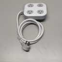 GE UltraPro 3-Outlet Surge Protector with 4ft Braided Cord, Power Strip, Extension Cord, Flat Plug, 1 USB-A & 1 USB-C Port, 245 Joules, for Home School & Office, Charging Station, White