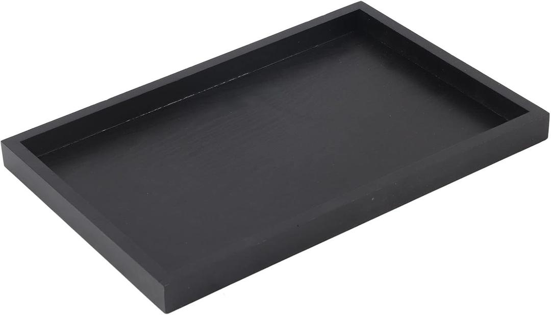 Solid Wood Rectangle Tea Tray, Serving Tray with Raised Edges Easy to Hold, Restaurant or Home Use, Suitable for Cakes, Fruits, and More (25 * 18 * 2cm)