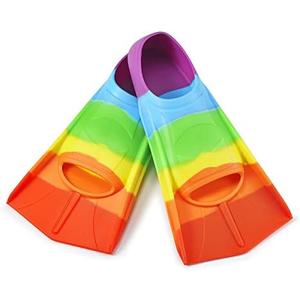 Prsca Kids Swim Fins,Short Youth Fins Swimming Flippers,Swim Training Fins for Lap Swimming,for Children Girls Boys Beginners Size EU 25-27