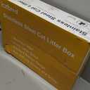 Stainless Steel Cat Litter Box, Open Top High-Sided Metal Litter Box with Scoop, Extra Large Litter Boxes for Kitty Kitten and Big Cats, Anti-Urine Leakage, Non-Sticky, Easy to Clean (Grey)