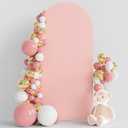 Wokceer 6FT Wedding Arch Cover Spandex Fitted Wedding Arches Stand Covers Round Top Chiara Arch Backdrop Cover for Birthday Party Ceremony Banquet Decoration Pale Pink