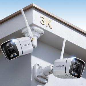 FOSCAM 3K 5MP Security Cameras Wireless Outdoor, 5GHz&2.4GHz WiFi Camera for Home Security, 120 FoV Outside Surveillance Cam, AI Human/Vehicle Detection, 66FT Color Night Vision, 120dB Siren, IP66 (White)