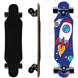 Mini Cruiser Longboard, 31 Inch Small Size Wide Wheel Skateboard, Beginner Stable & Easy-to-Control Skateboard, Suitable for Park & Street Riding, Unique Flame Pattern
