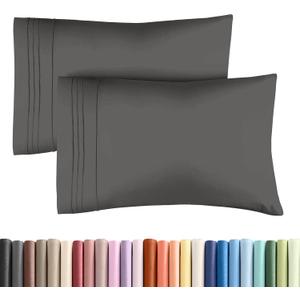 King Pillow Cases Set of 2 - Ultra Soft Hotel Quality Pillowcase Covers - Comfy, Cozy & Wrinkle Free - Shrinkage, Stain and Fade Resistant - Machine Washable Pillow Protectors - 2 Piece Set - Charcoal