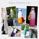 Insulated Water Bottle with Strap,18 oz Double Wall Stainless Steel Vacuum Bottles Metal Water Flask,Brick Red