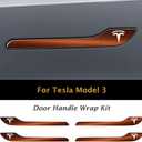 IPG Compatible for Model 3 / Model Y Door Handle Decal Sticker Wrap Kit (Set of 4) with Tesla Logo Personalize Your Tesla (Bronze)