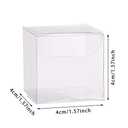 BENECREAT 60 Pack 1.5x1.5x1.5 Inches Clear Plastic Party Favor Box for Valentine's Day Choclates and Wedding Party Candy Cookies Favors