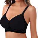 As Fairy Womens Wireless Bra Push Up Bra for Women Seamless No Underwire Bras Regular & Plus Size (Medium, Black)